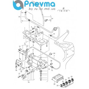 Компрессор пневматической подвески (болванка) Audi A6 C6, 4F