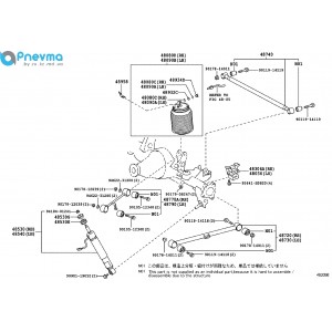 Пневмобаллон задний правый Toyota Land Cruiser Prado 150, Lexus GX460